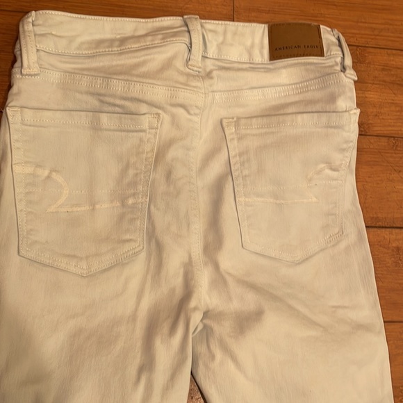 American eagle Outfitters stretch white jeans sz 0 short petite distressed - Picture 11 of 16